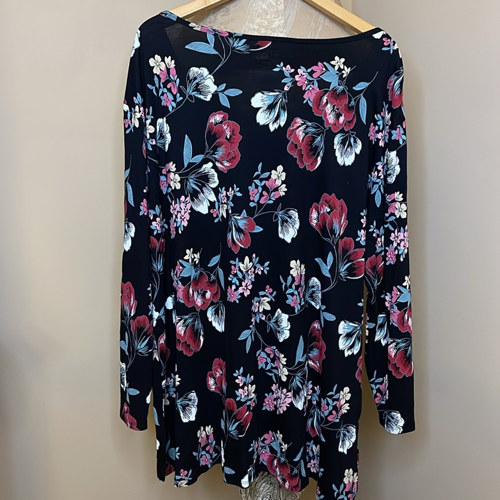 Terra & Sky Women's Flower Long Sleeves Floral Print Plus 3X - Picture 8 of 8